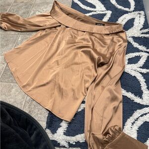Chic Off-Shoulder Satin Blouse
